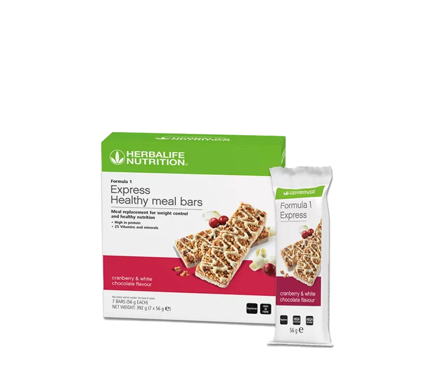 Herbalife Formula 1 Express Healthy Meal Bars Cranberry & White Chocolate 7 bars per box