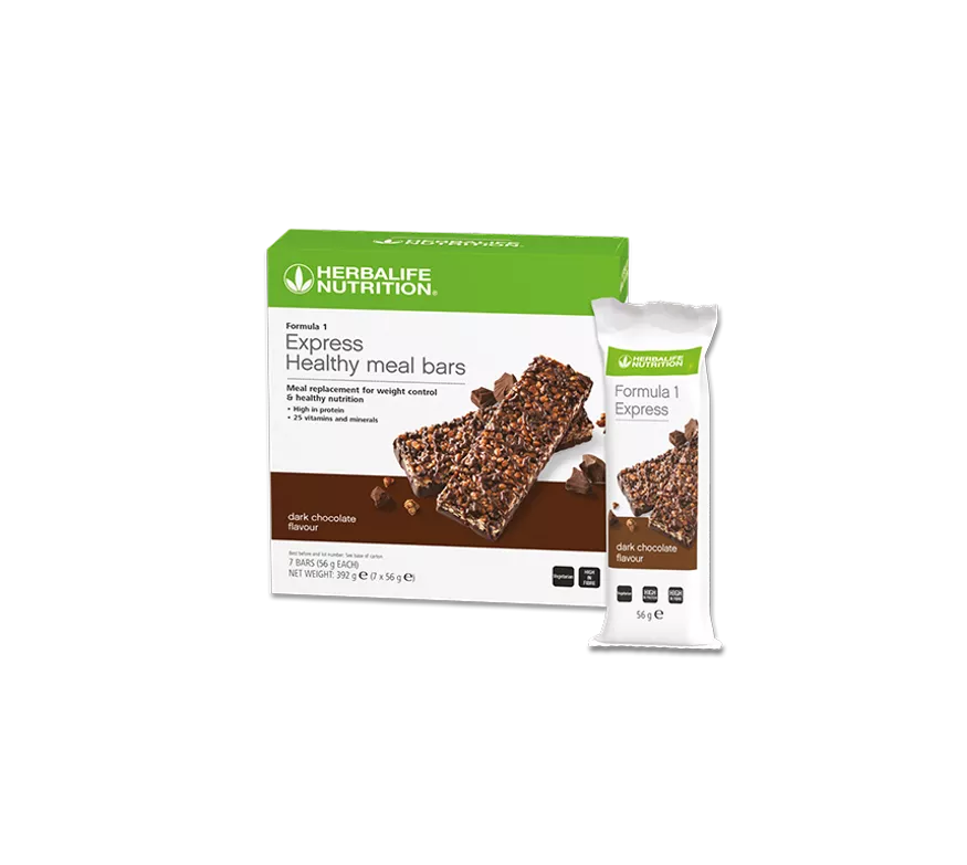 Herbalife Formula 1 Express Healthy Meal Bars Dark Chocolate 7 bars per box